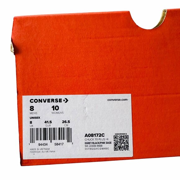 ⭐Converse Chuck 70 Plus Hi 10 Womens Shoes Beige Floral Paisley Sneakers A08172C - Picture 8 of 11